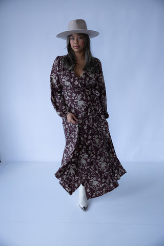 Autumn Bloom Wrap Maxi Dress - Final Sale - Ardire Collection