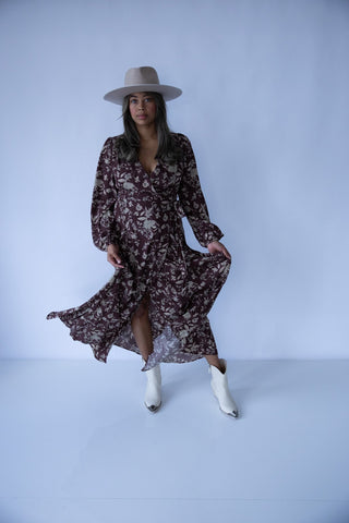 Autumn Bloom Wrap Maxi Dress - Final Sale - Ardire Collection