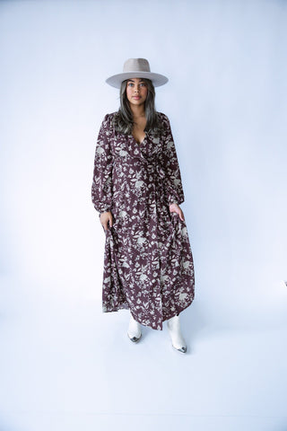 Autumn Bloom Wrap Maxi Dress - Final Sale - Ardire Collection