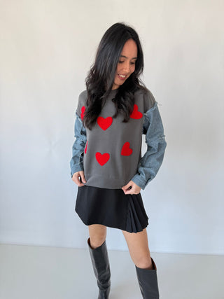 Bold Red Heart Sweatshirt – final sale - Ardire Collection