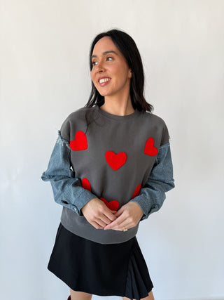 Bold Red Heart Sweatshirt – final sale - Ardire Collection