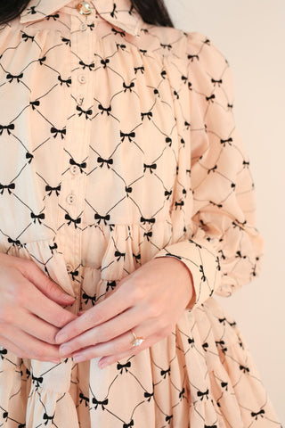 Bow - Tied Bliss Smock Dress - Final Sale - Ardire Collection