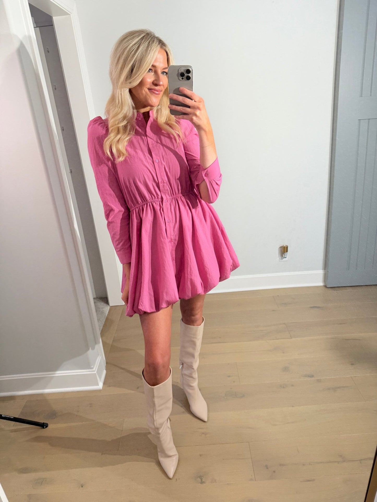 Bubble Hem Puff Sleeve Dress – Feminine & Flirty - final sale - Ardire Collection