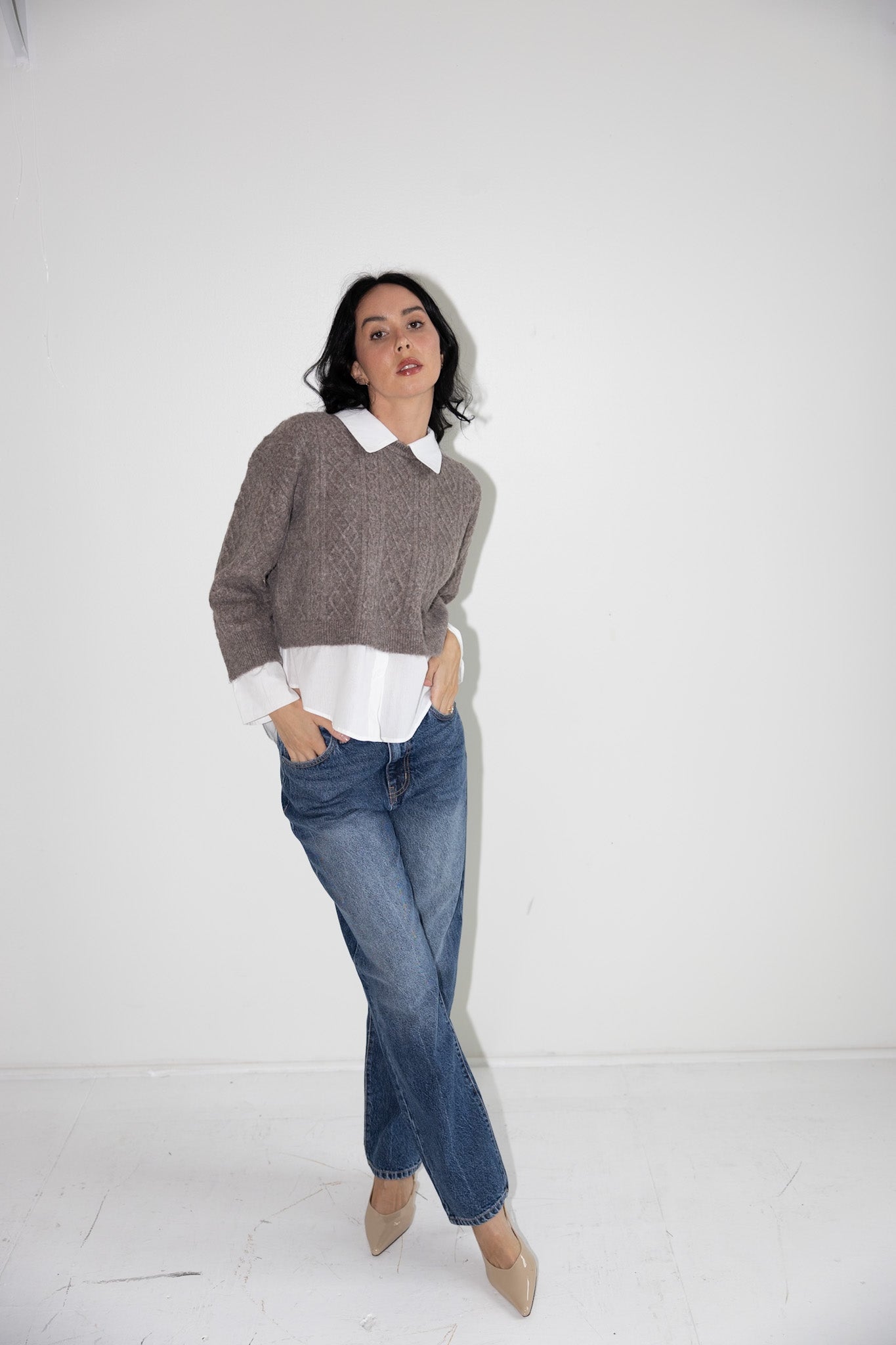 Classic Layered Cable - Knit Sweater - Final Sale - Ardire Collection