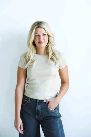 Classic Ribbed Knit Tee - Ardire Collection