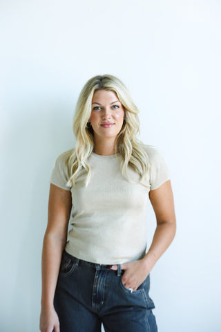 Classic Ribbed Knit Tee - Ardire Collection