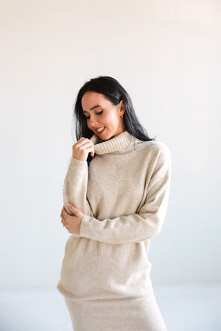 Cozy Knit Turtleneck Sweater Dress - Ardire Collection