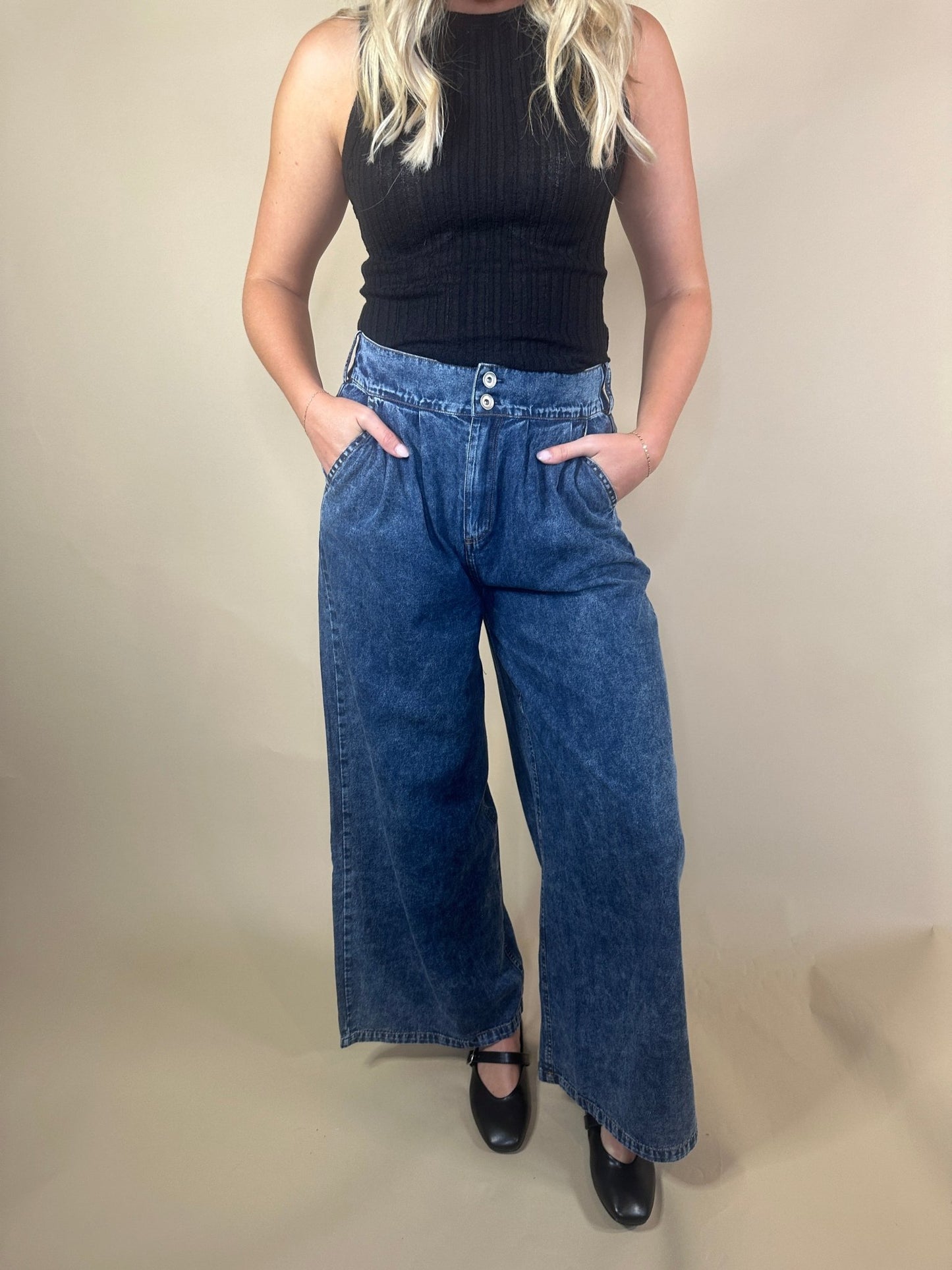Dark Wash Baggy Denim - Final Sale - Ardire Collection