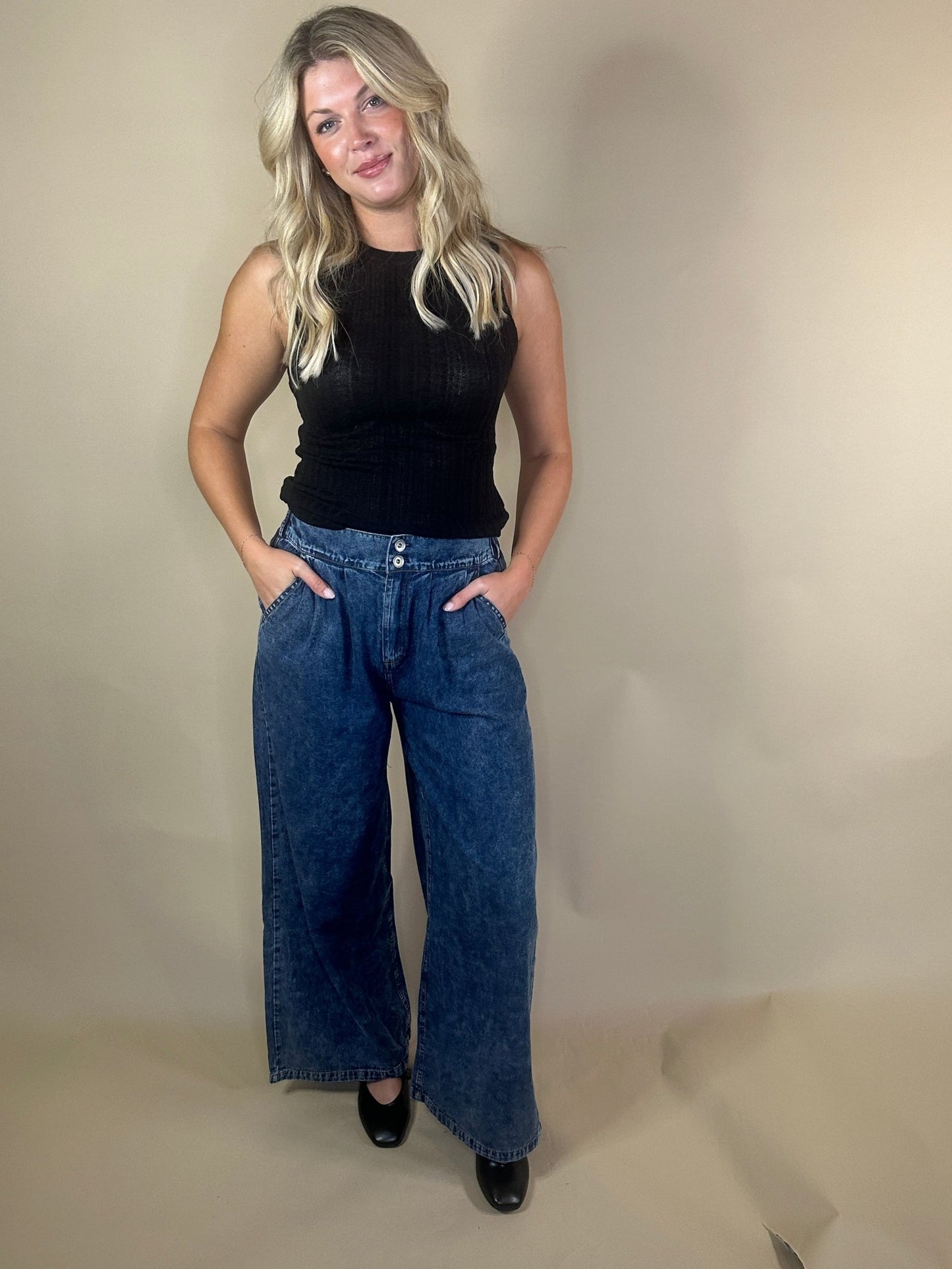 Dark Wash Baggy Denim - Final Sale - Ardire Collection