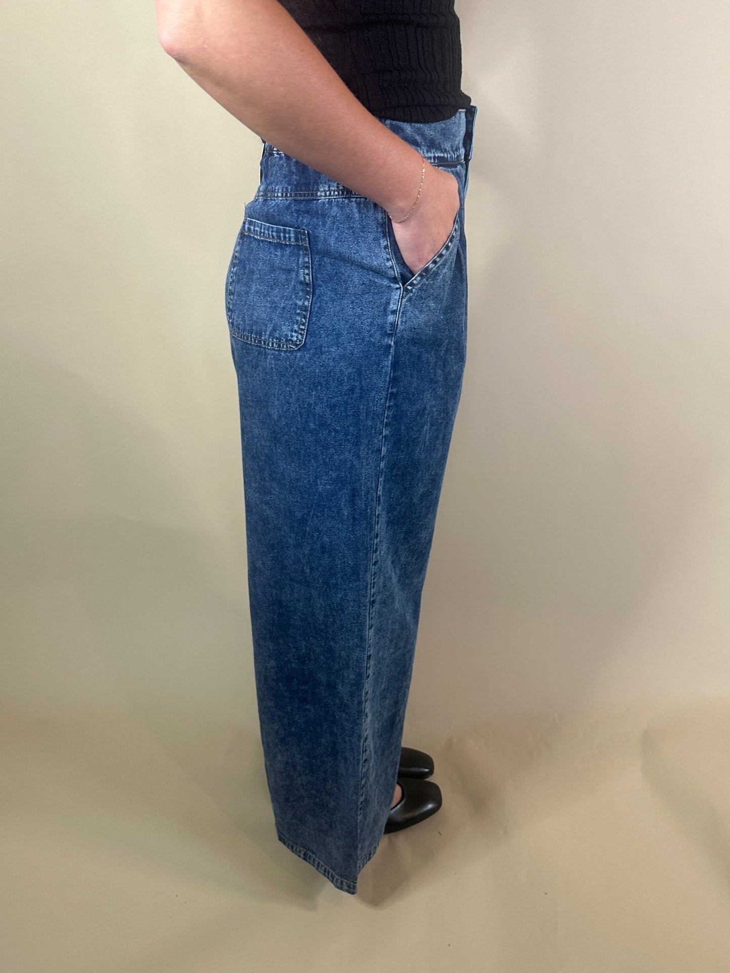 Dark Wash Baggy Denim - Final Sale - Ardire Collection