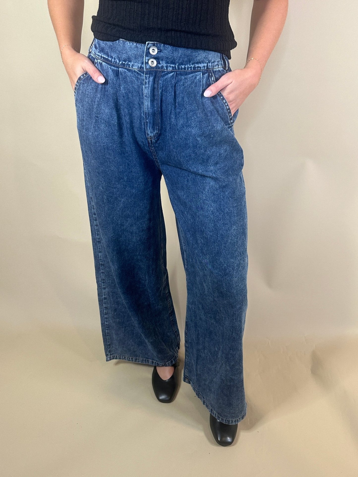 Dark Wash Baggy Denim - Final Sale - Ardire Collection