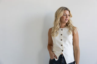 Day to Night Button Down Vest - Final Sale - Ardire Collection