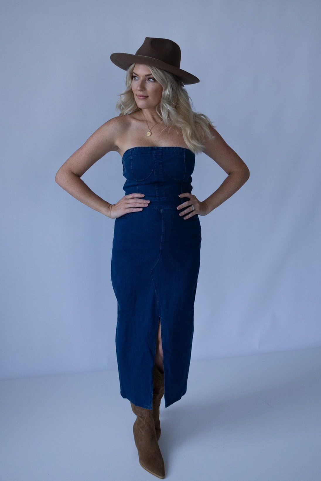 Denim Midi Dress - Final Sale - Ardire Collection