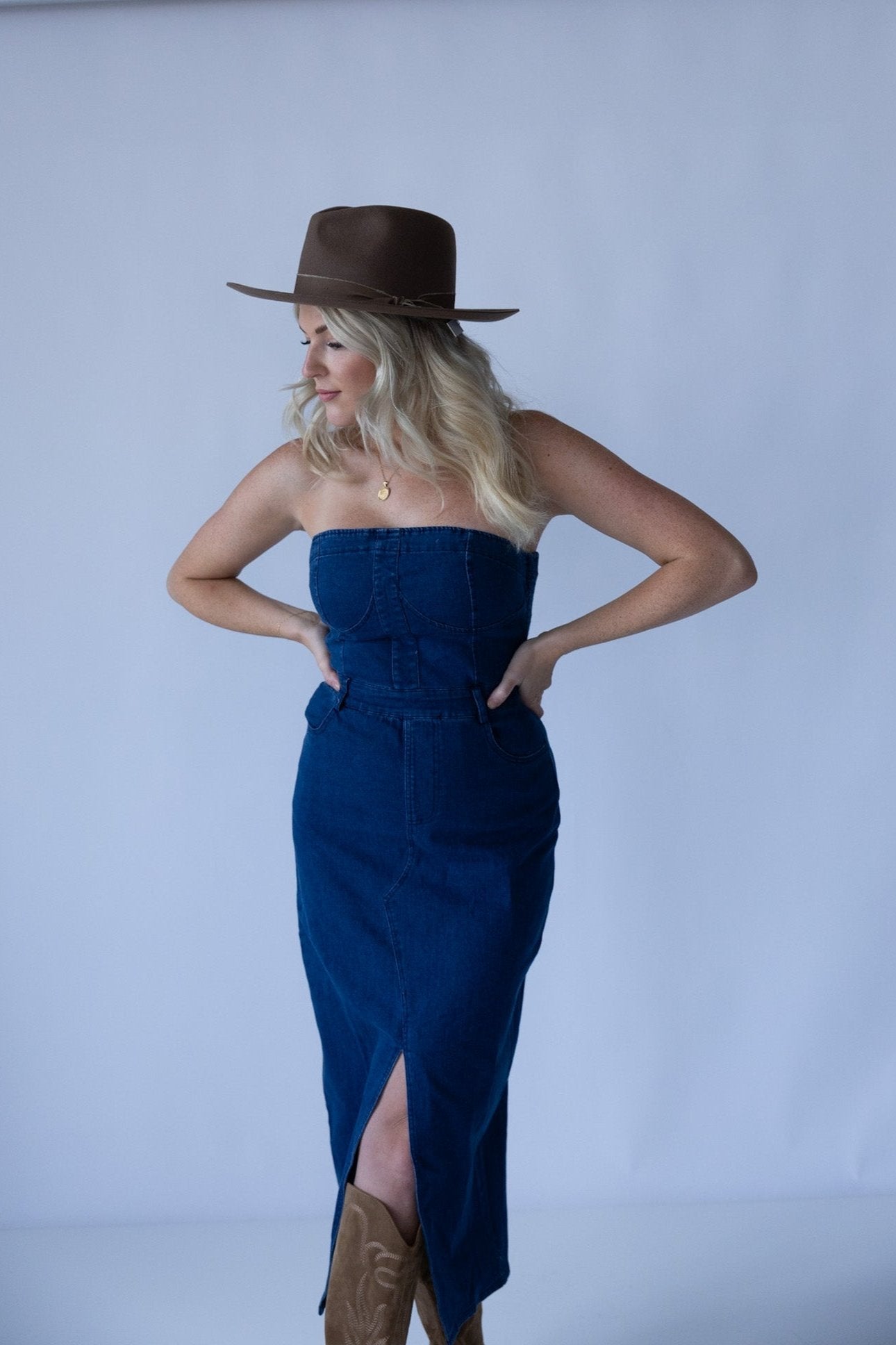 Denim Midi Dress - Final Sale - Ardire Collection