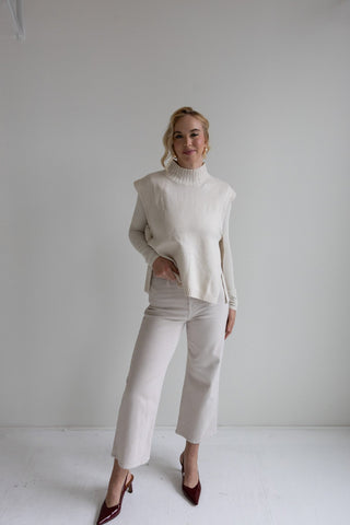 Ecru Relaxed Fit Denim - Final Sale - Ardire Collection