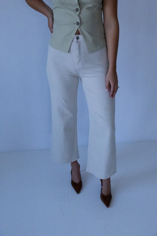 Ecru Relaxed Fit Denim - Final Sale - Ardire Collection