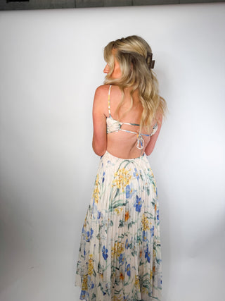 Garden Bloom Pleated Maxi Dress - Ardire Collection