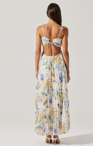 Garden Bloom Pleated Maxi Dress - Ardire Collection
