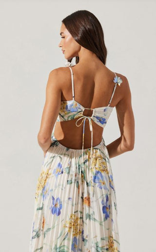 Garden Bloom Pleated Maxi Dress - Ardire Collection
