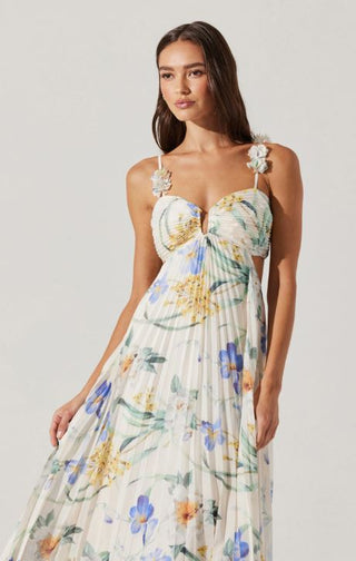 Garden Bloom Pleated Maxi Dress - Ardire Collection