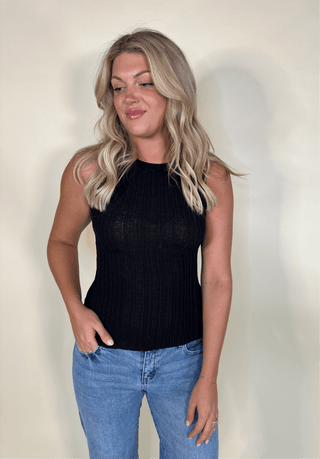 High Neck Knit Tank - Final Sale - Ardire Collection
