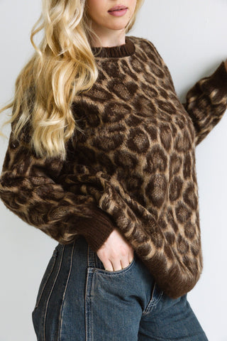 Leopard Print Knit Sweater - Final Sale - Ardire Collection