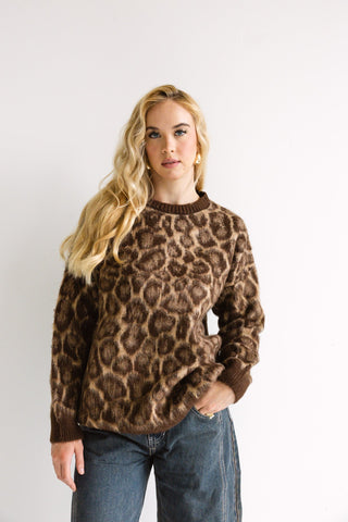 Leopard Print Knit Sweater - Final Sale - Ardire Collection