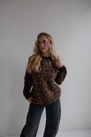 Leopard Print Knit Sweater - Final Sale - Ardire Collection