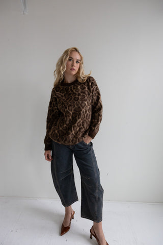 Leopard Print Knit Sweater - Final Sale - Ardire Collection
