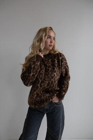 Leopard Print Knit Sweater - Final Sale - Ardire Collection