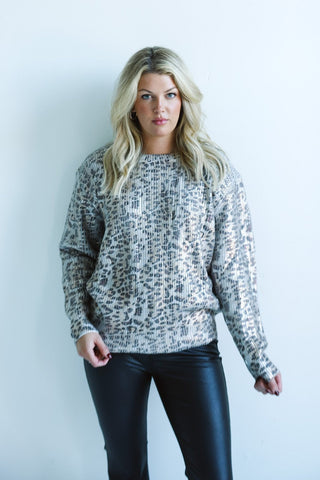 Metallic Animal - Print Sweater - Final Sale - Ardire Collection