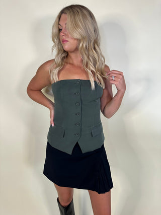 Midnight Pleated Detail Mini Skirt - Ardire Collection