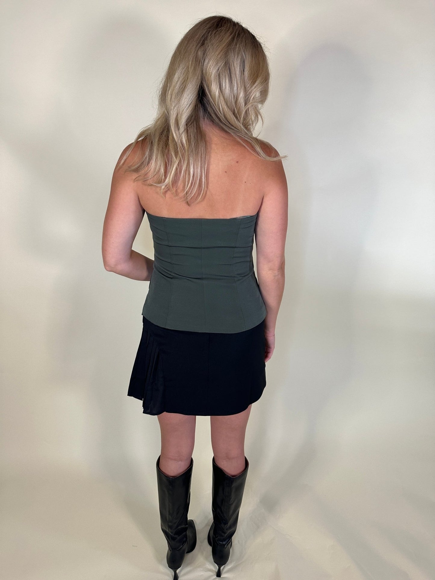 Midnight Pleated Detail Mini Skirt - Ardire Collection