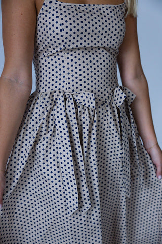 Navy Polka Dot Bow Dress - Final Sale - Ardire Collection