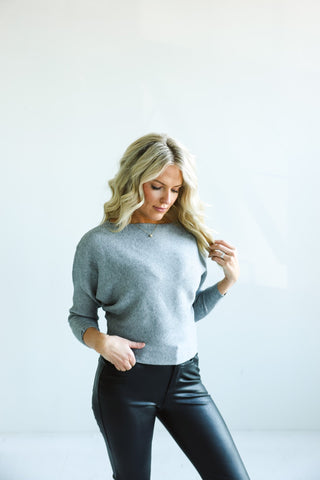Off Shoulder Ribbed Knit Sweater - Final Sale - Ardire Collection