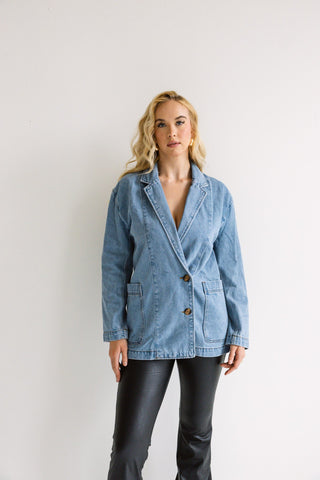 Oversized Denim Blazer - Final Sale - Ardire Collection