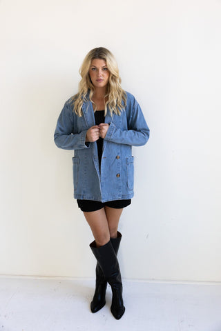 Oversized Denim Blazer - Final Sale - Ardire Collection