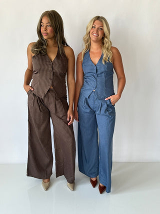 Pinstripe Halter Vest - Final Sale - Ardire Collection