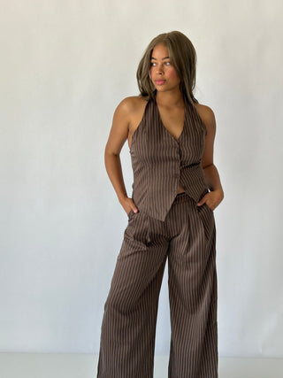 Pinstripe Halter Vest - Final Sale - Ardire Collection