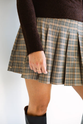 Pleated Plaid Mini Skirt - Final Sale - Ardire Collection