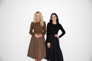 Ribbed Knit & Balloon Skirt Dress - Final Sale - Ardire Collection