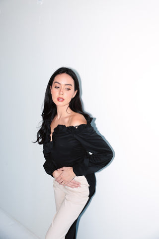 Ruffled Off - Shoulder Blouse - Ardire Collection