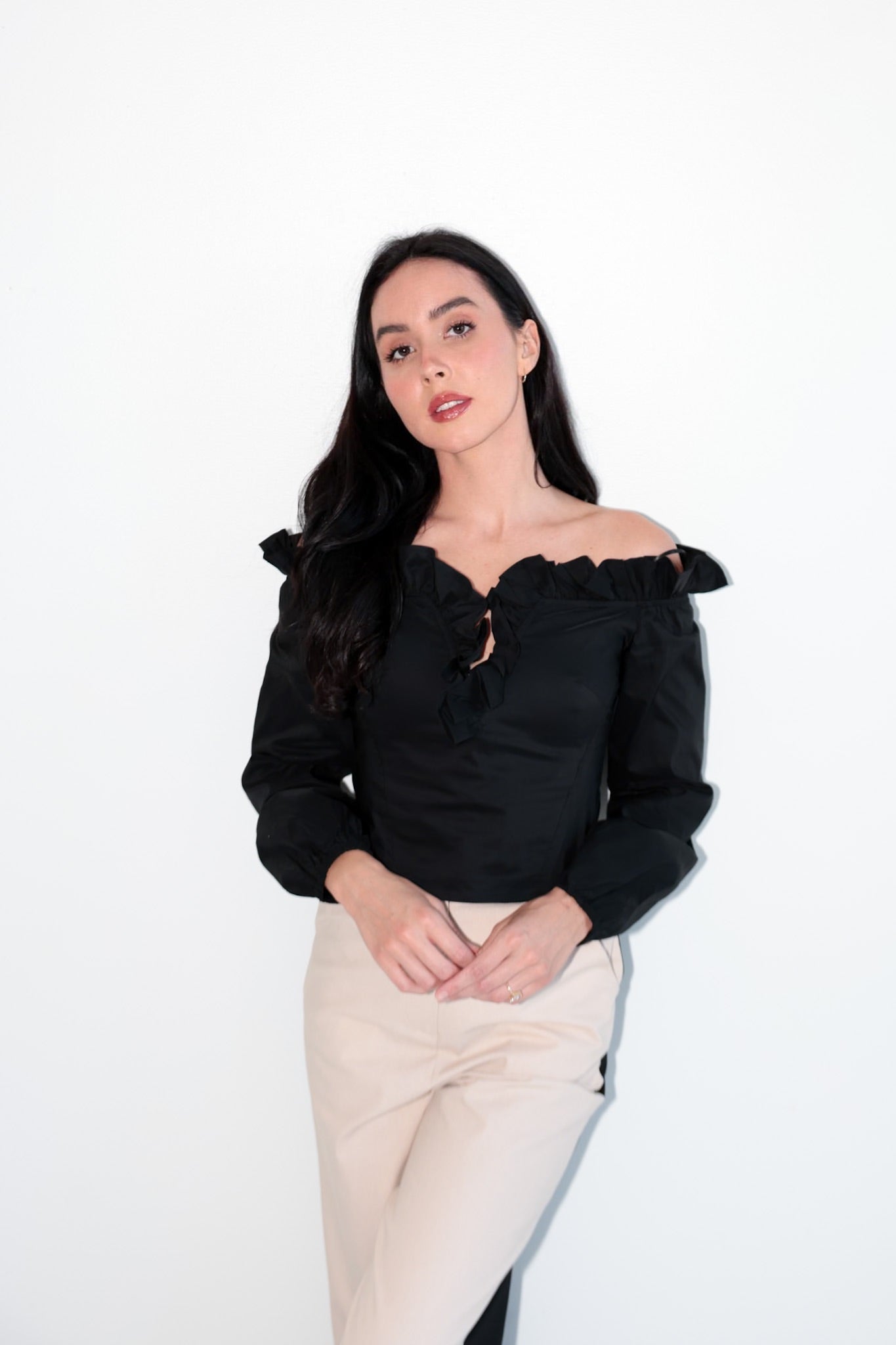 Ruffled Off - Shoulder Blouse - Ardire Collection