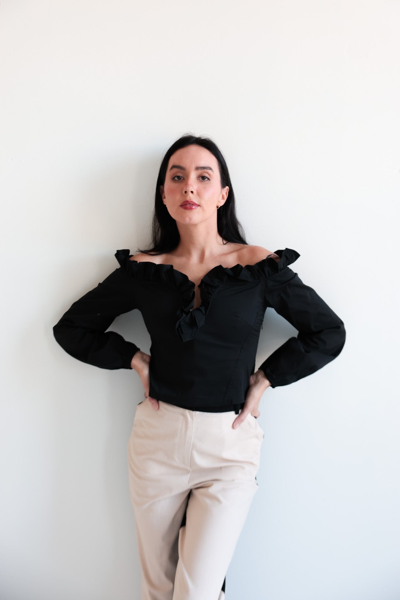 Ruffled Off - Shoulder Blouse - Ardire Collection