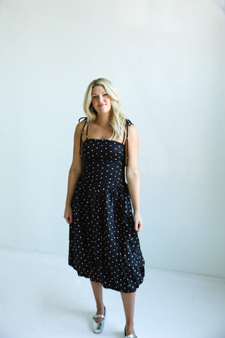 Starry Night Polka Dot Midi Dress - Final Sale - Ardire Collection