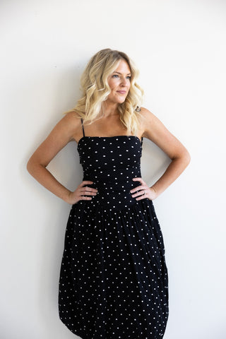 Starry Night Polka Dot Midi Dress - Final Sale - Ardire Collection