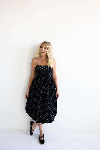 Starry Night Polka Dot Midi Dress - Final Sale - Ardire Collection