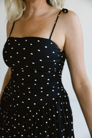 Starry Night Polka Dot Midi Dress - Final Sale - Ardire Collection