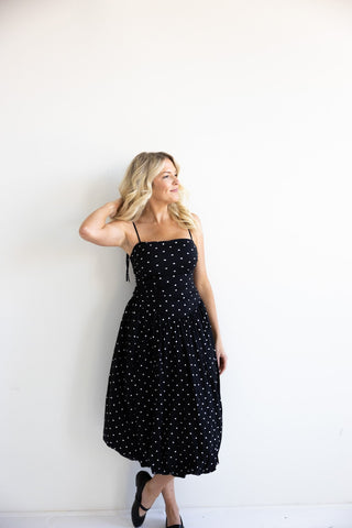 Starry Night Polka Dot Midi Dress - Final Sale - Ardire Collection