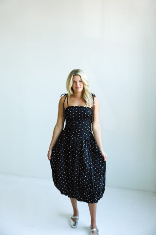 Starry Night Polka Dot Midi Dress - Final Sale - Ardire Collection